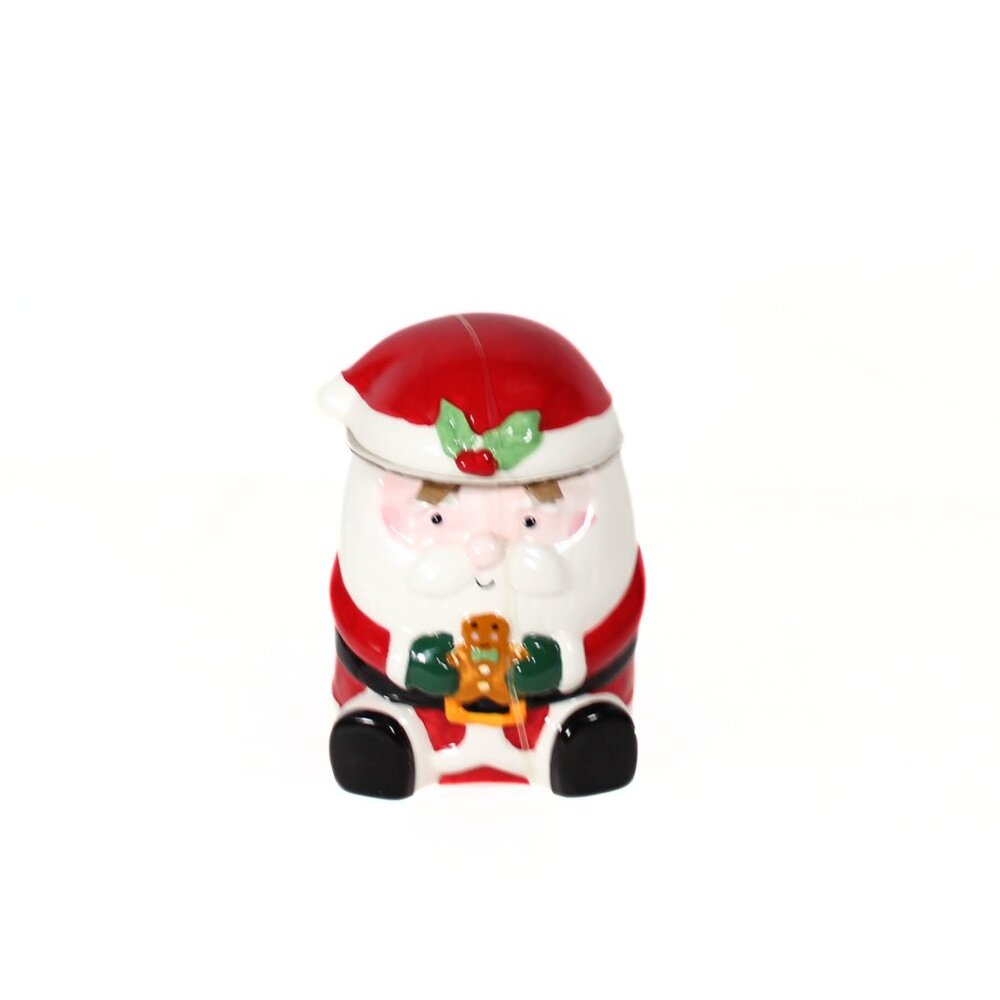 Holiday Time Ceramic Santa Claus Cookie/Candy Jar - NWT, 100% Earthenware